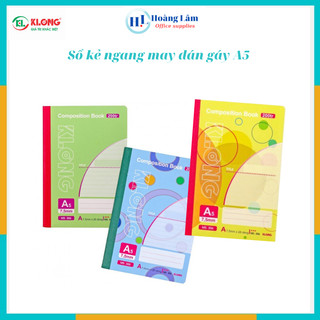 Sổ kẻ ngang may dán gáy composition book klong a5 200 trang 70/92; ms: 305