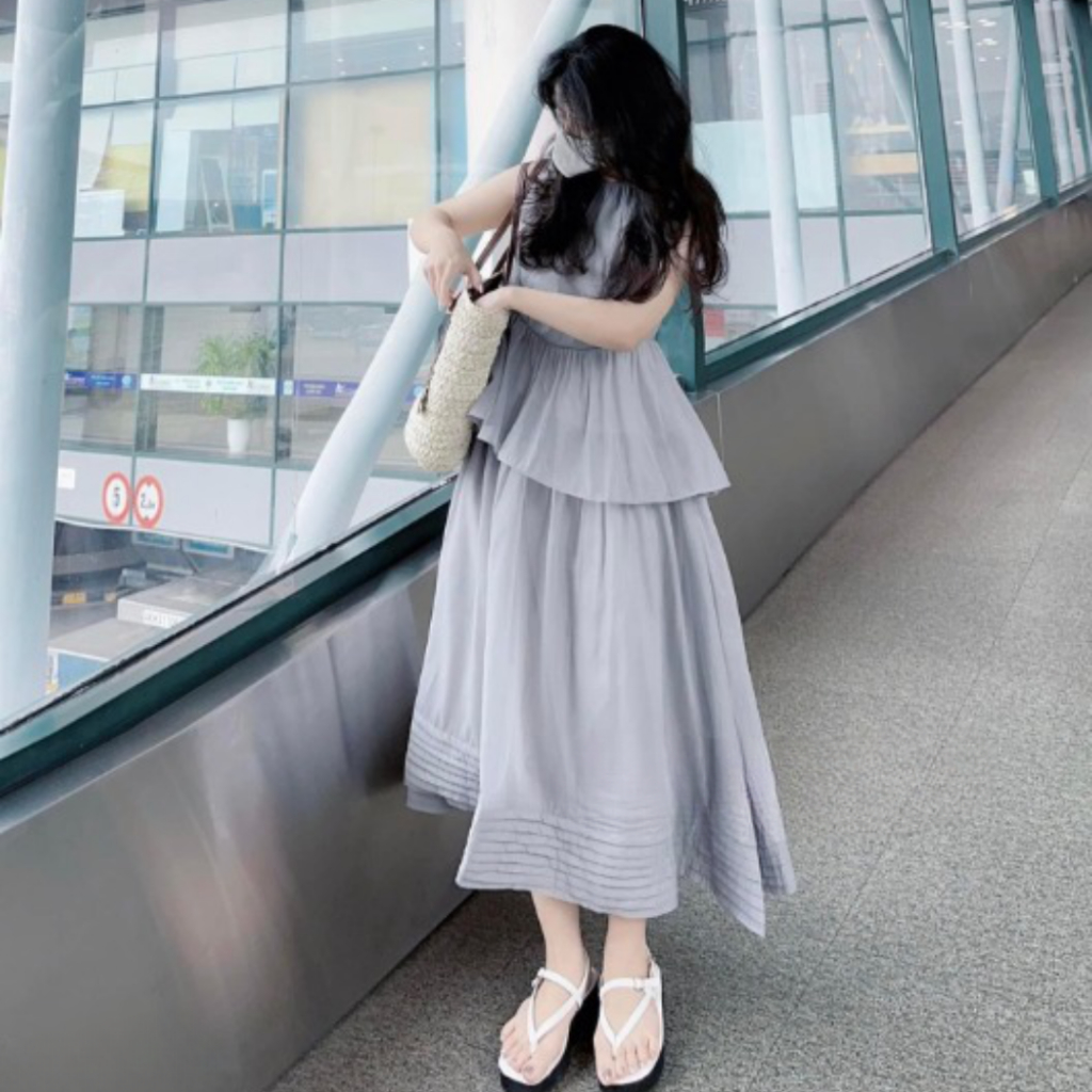 Váy nữ mùa hè PHUONGMOON, chất voan mát nhẹ bồng bềnh