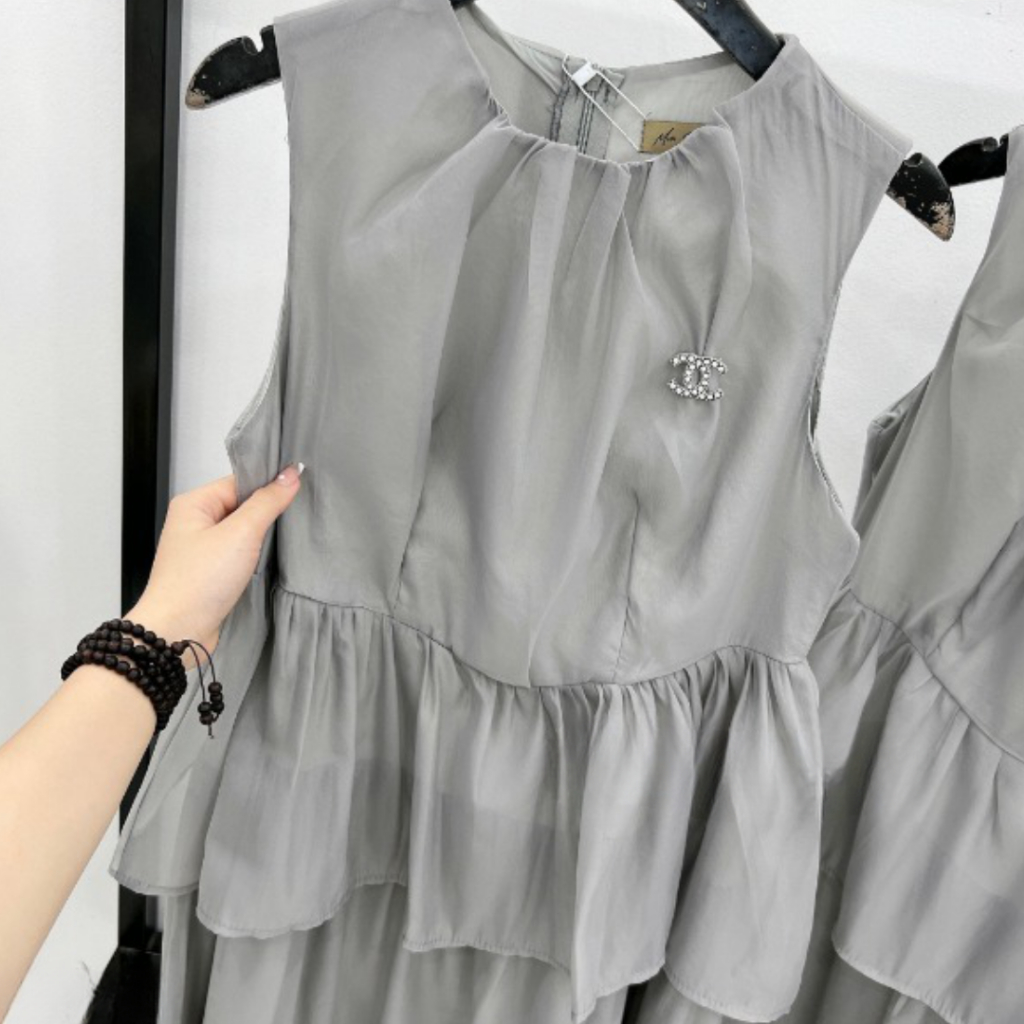 Váy nữ mùa hè PHUONGMOON, chất voan mát nhẹ bồng bềnh