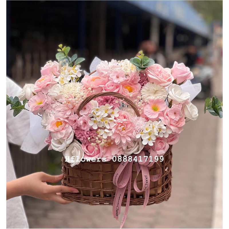 Lẵng Hoa mix hoa cao cấp siêu xinh, phù hợp khai trương, sinh nhật.