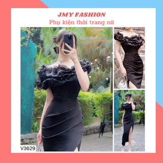 V3629 Váy body dài trễ vai dự tiệc [DVC&ACC] váy đầm ôm body đen trễ vai sang chảnh