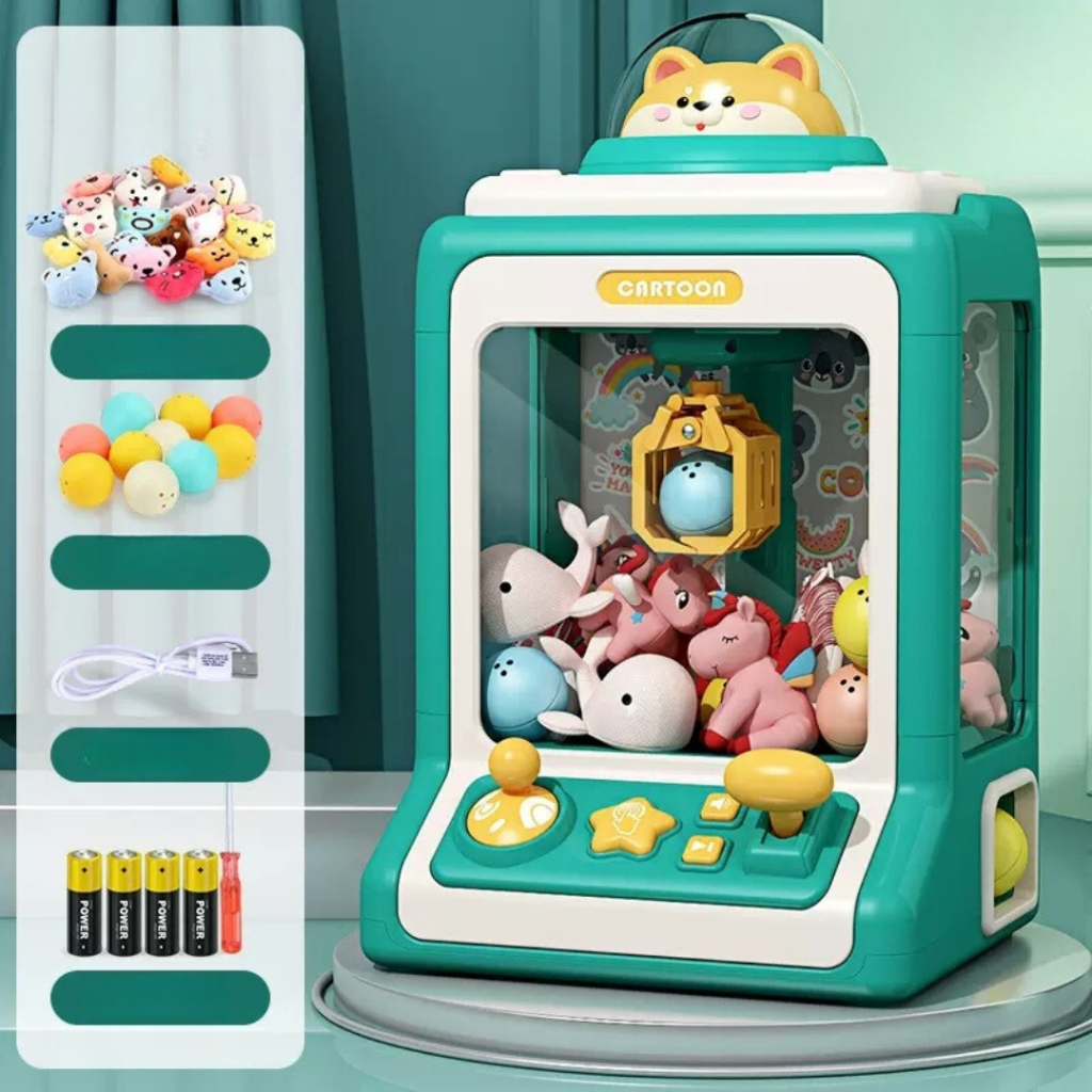 Máy Gắp Thú Bông Mini Phi Hành Gia, Máy Gắp Gấu Bông Cho Bé Cỡ Lớn Tặng Kèm Thú Bông Đáng Yêu - Đồ Chơi Trẻ Em