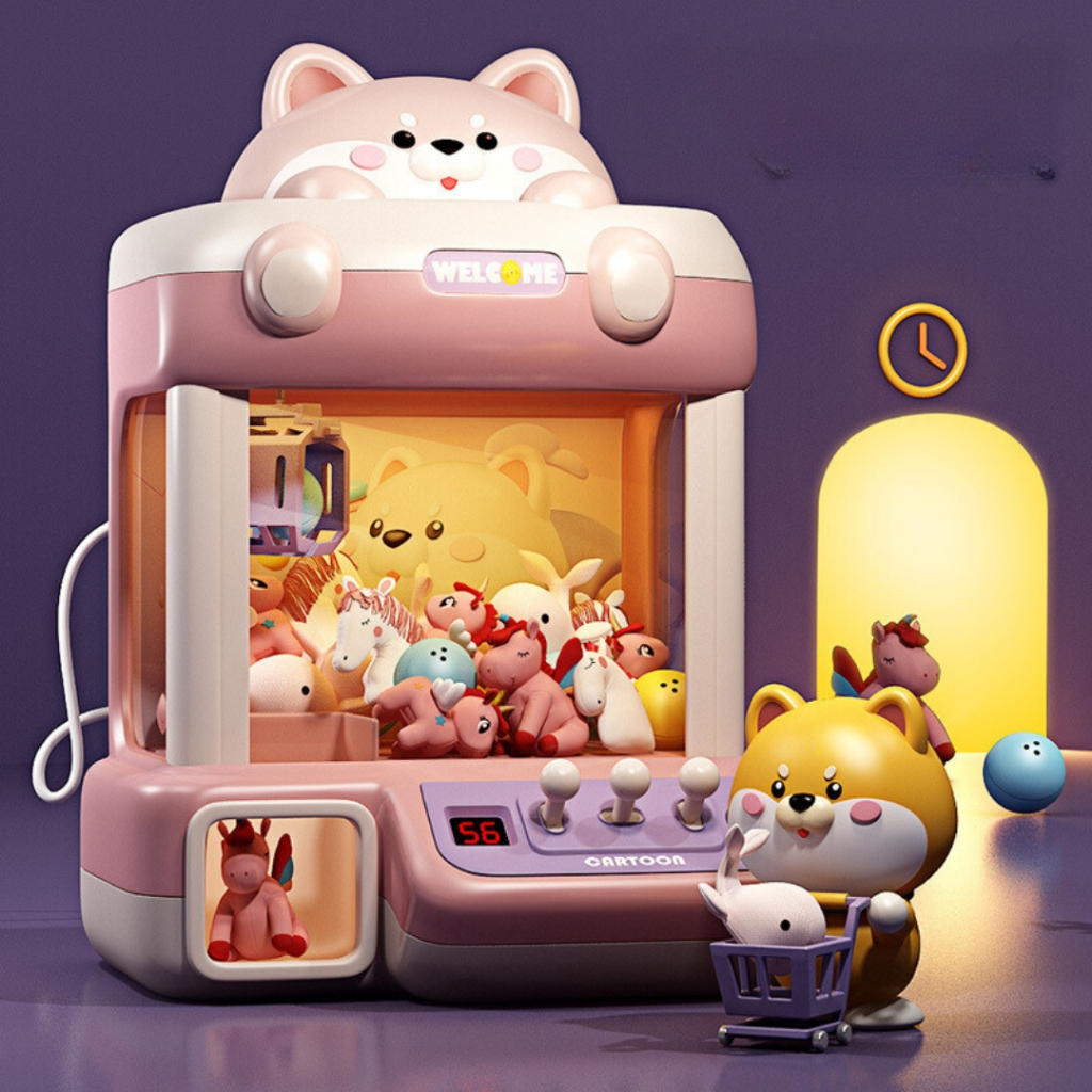 Máy Gắp Thú Bông Mini Phi Hành Gia, Máy Gắp Gấu Bông Cho Bé Cỡ Lớn Tặng Kèm Thú Bông Đáng Yêu - Đồ Chơi Trẻ Em