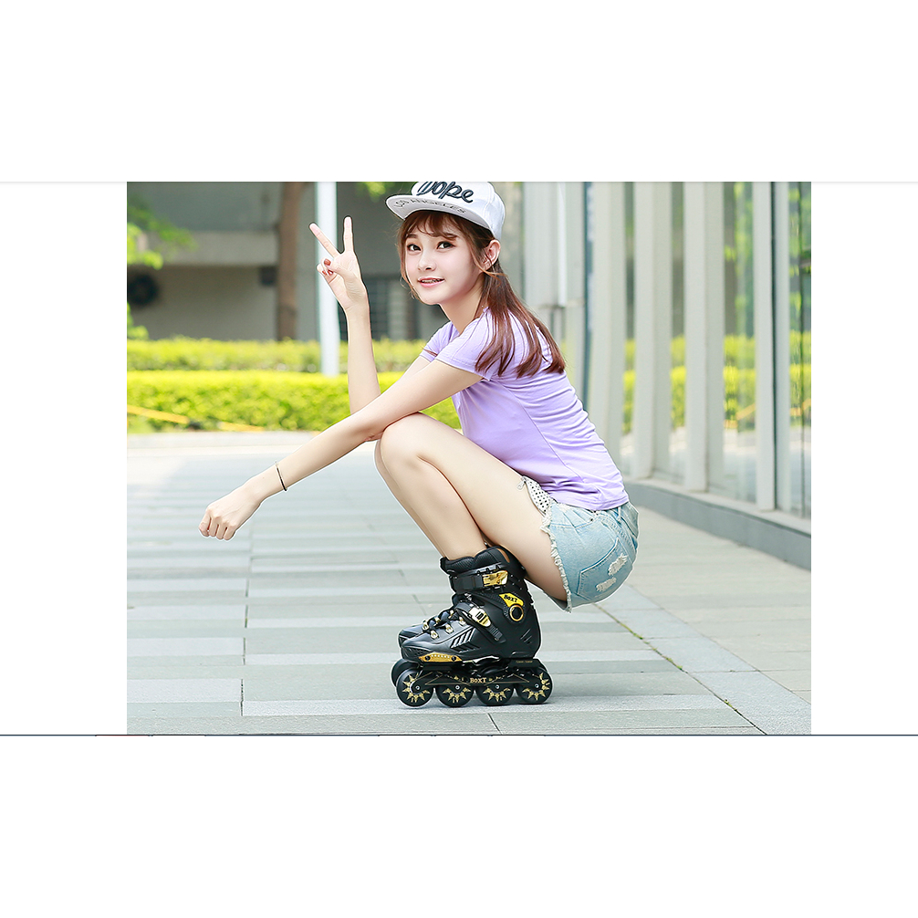 Giày patin người lớn thiếu niên cao cấp Weiqiu BOXT 8 bánh sáng
