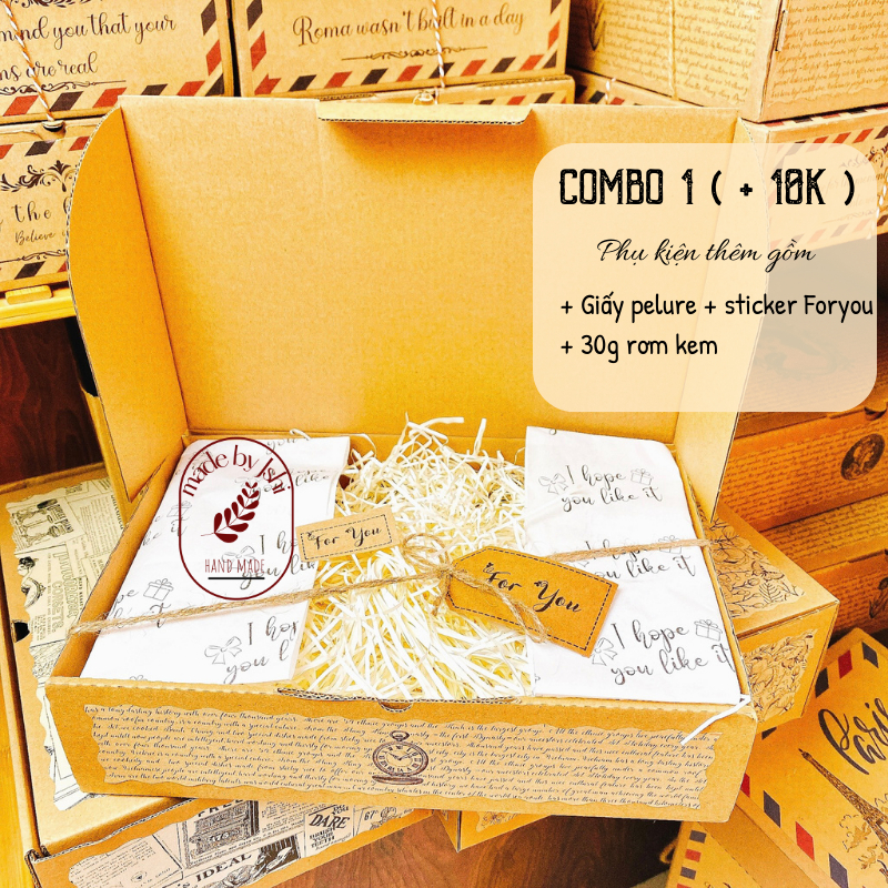 Hộp quà vintage nắp gài V4