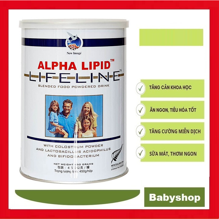 Sữa Non Alpha Lipid Lifeline 450g từ New Zealand TPCN360