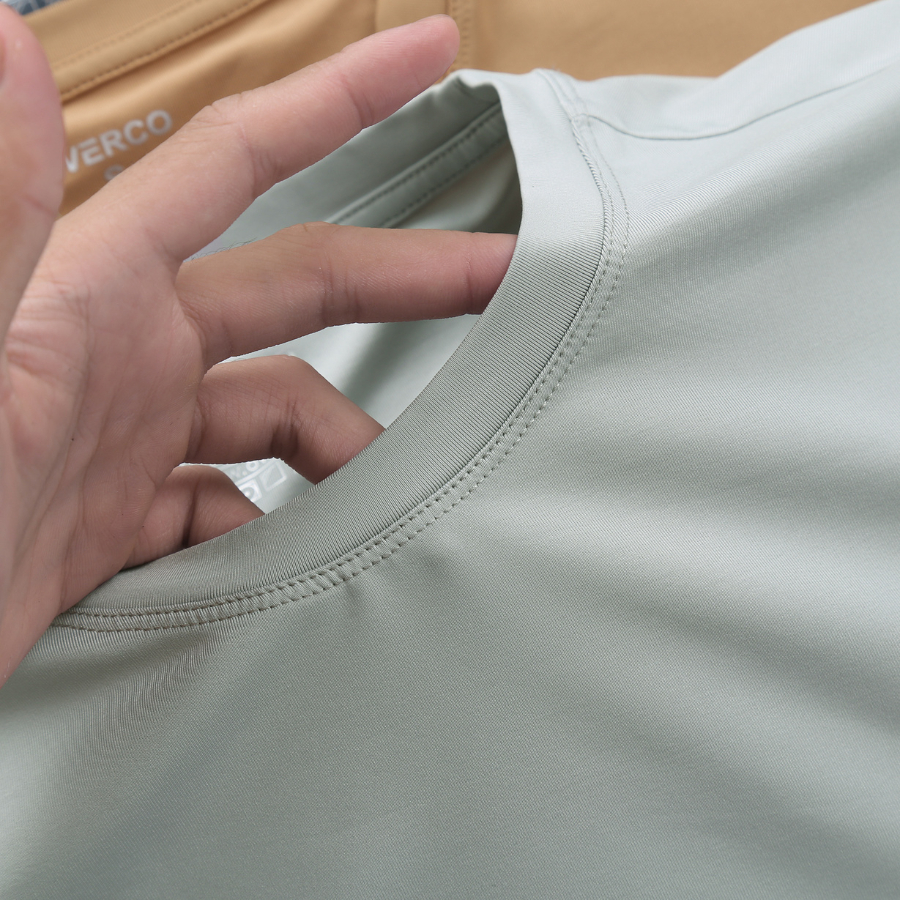 Áo Thun Nam Cổ Tròn OVERCO Chất Vải Poly Co Giãn Mềm Mịn Thoáng Mát 5 Màu