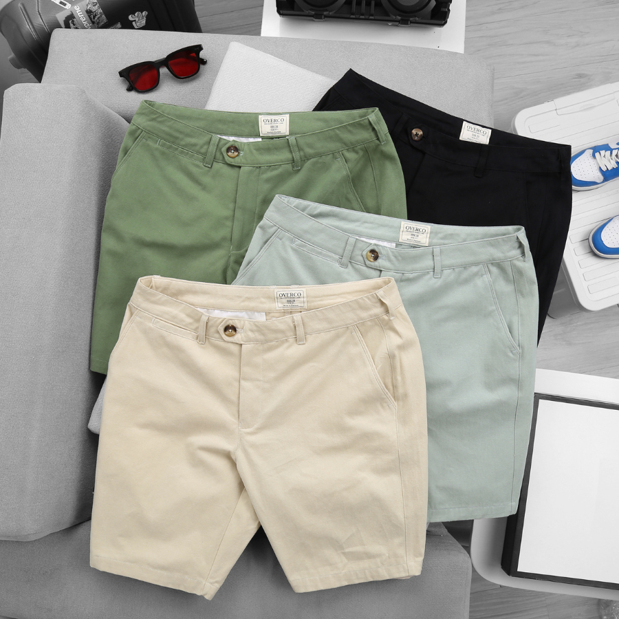 Quần Short Kaki Nam OverCo Cao Cấp Thoáng Mát Basic