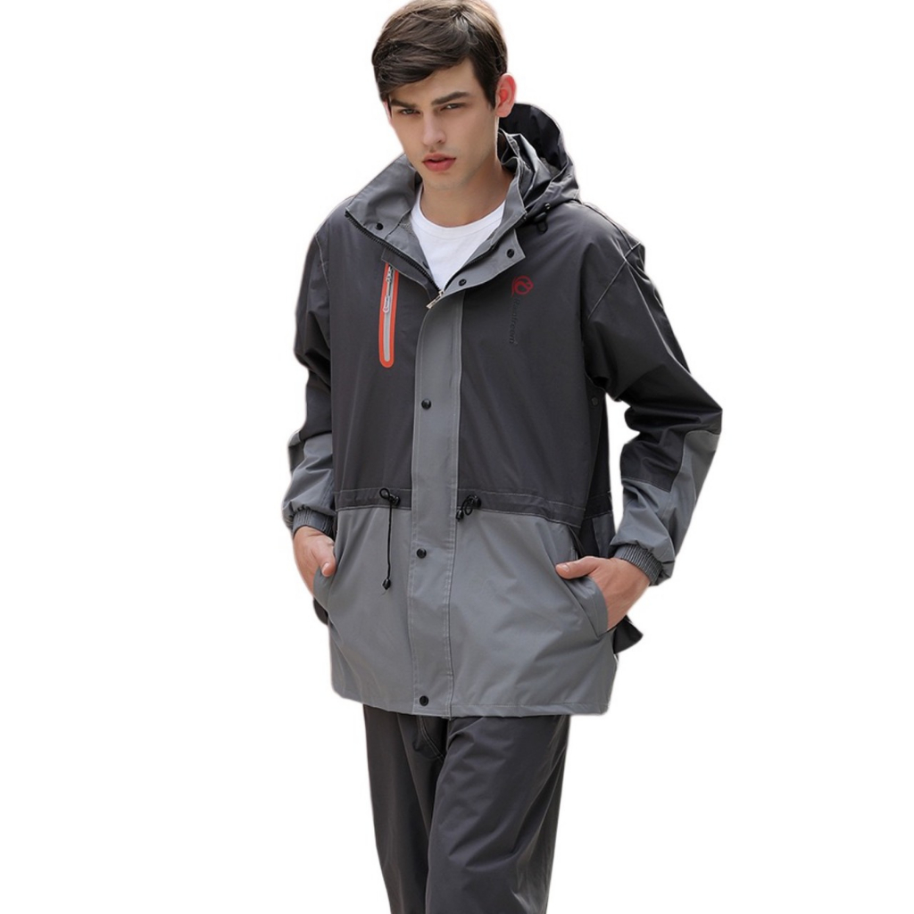 Áo mưa bộ người lớn Rainfreem chống thấm 98% có phản quang bộ áo mưa nam nữ vải dù cao cấp mũ liền đi tour phượt 38-95kg