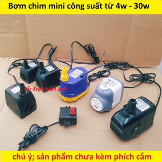 Máy bơm quạt điều hòa hơi nước - Bơm tiểu cảnh, bể cá 4w,8w,13w,16w,18w,25w,30w, Bơm thả chìm mini