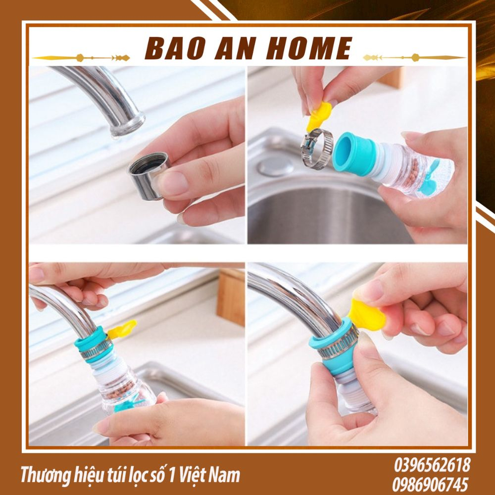 Vòi Nước Hoa Sen Lò xo Nhựa - Đầu Hoa Sen Gắn Vòi Nước Giúp Tiết Kiệm Nước , Dùng Cho Vòi 16 - 19mm- BAOANHOME