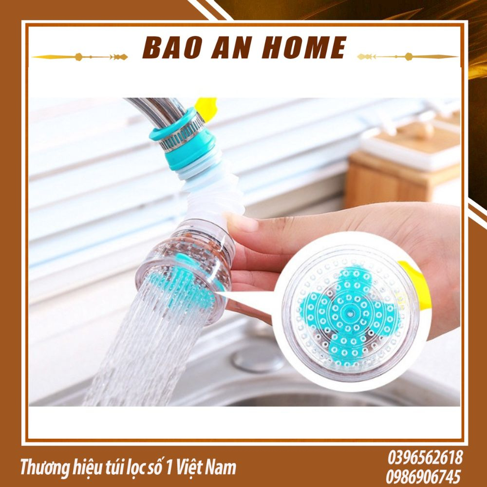 Vòi Nước Hoa Sen Lò xo Nhựa - Đầu Hoa Sen Gắn Vòi Nước Giúp Tiết Kiệm Nước , Dùng Cho Vòi 16 - 19mm- BAOANHOME