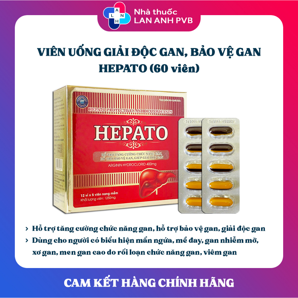 HEPATO - Hỗ trợ tăng cường chức năng gan, hỗ trợ bảo vệ gan, giúp giải độc gan.