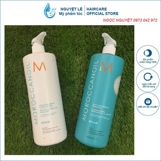 Dầu gội xả phục hồi tóc hư tổn Moroccanoil Moisture Repair 1000mlx2