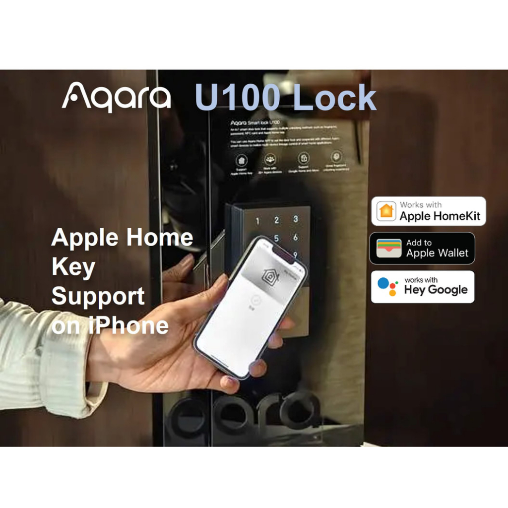 Khóa cửa thông minh Aqara U100, Tích hợp vân tay, hỗ trợ HomeKey, Homekit