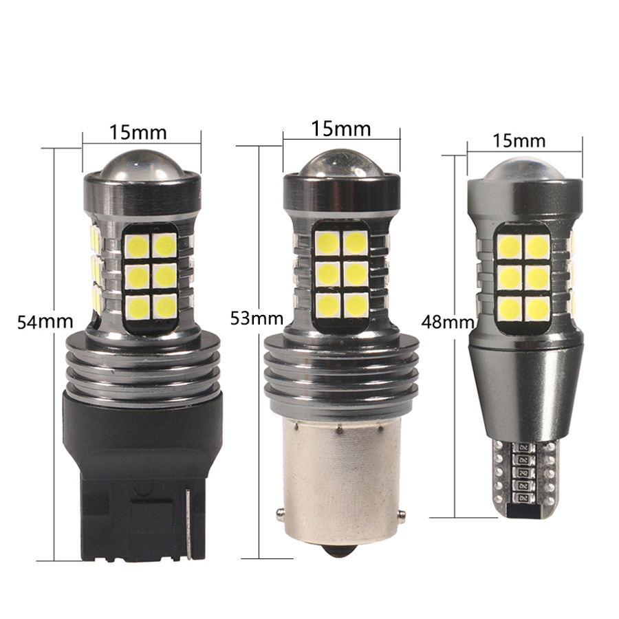 BÓNG ĐÈN LED 27SMD 3030 CÓ THẤU KÍNH - CHÂN T15 T20 7440 7443 1156 1157 CÓ CANBUS DÀNH CHO Ô TÔ 12V