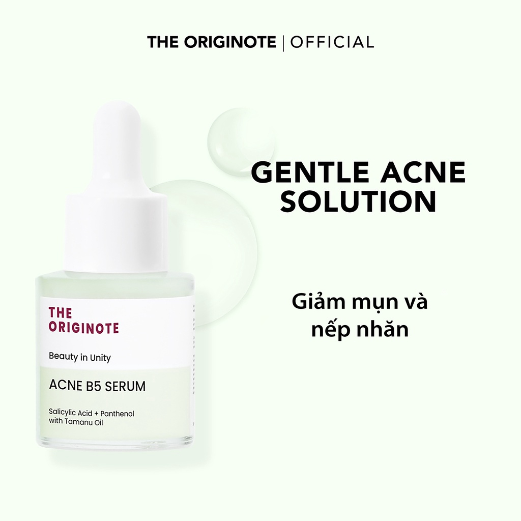 Serum giảm mụn dịu da The Originote Acne B5 Serum với 2.5% Salicylic Acid Panthenol Tamanu Oil 20ml 7611
