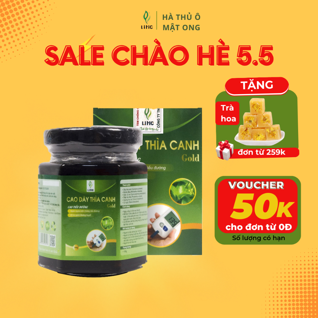 Cao dây thìa canh LITIC cho người tiểu đường tuýp 1, tuýp 2 , giảm đường, mỡ máu hiệu quả - cao tiểu đường 100g