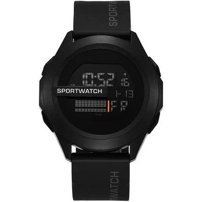 Đồng hồ điện tử nam crnaira watch W2809  led xem giờ ban đêm, đầy đủ các chức năng dây nhựa silicon