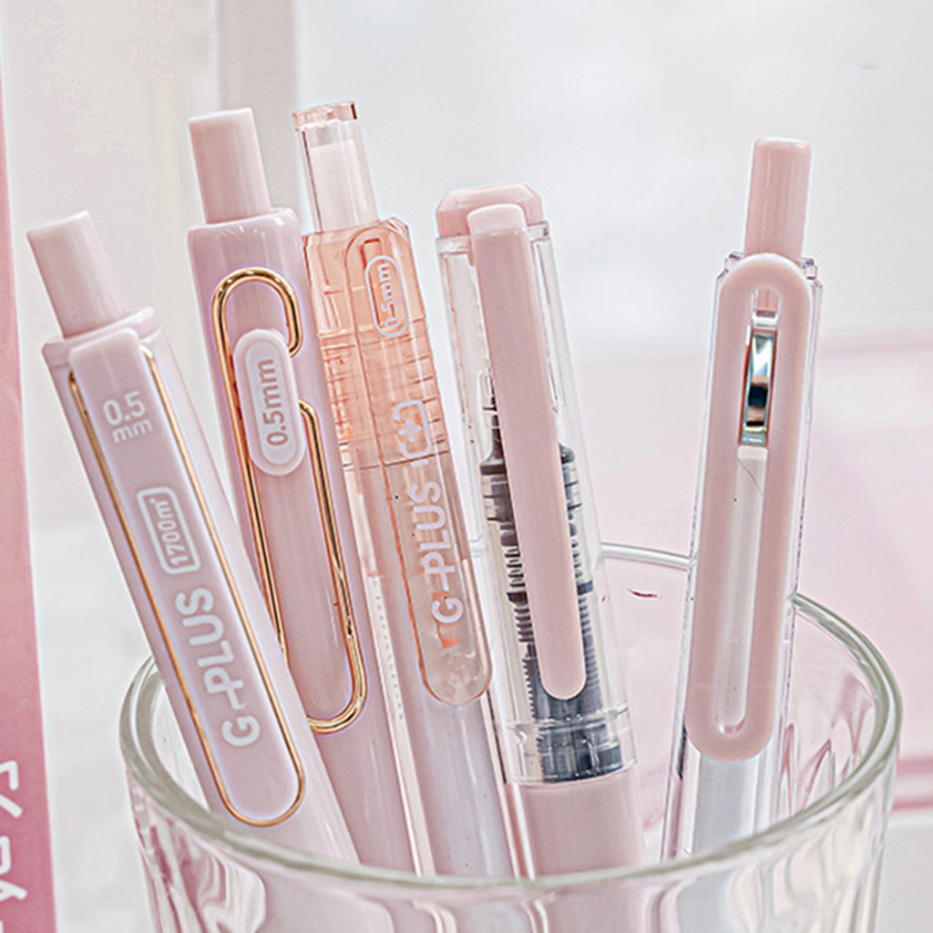 Set 5 bút gel đen Languo 5 vỏ màu