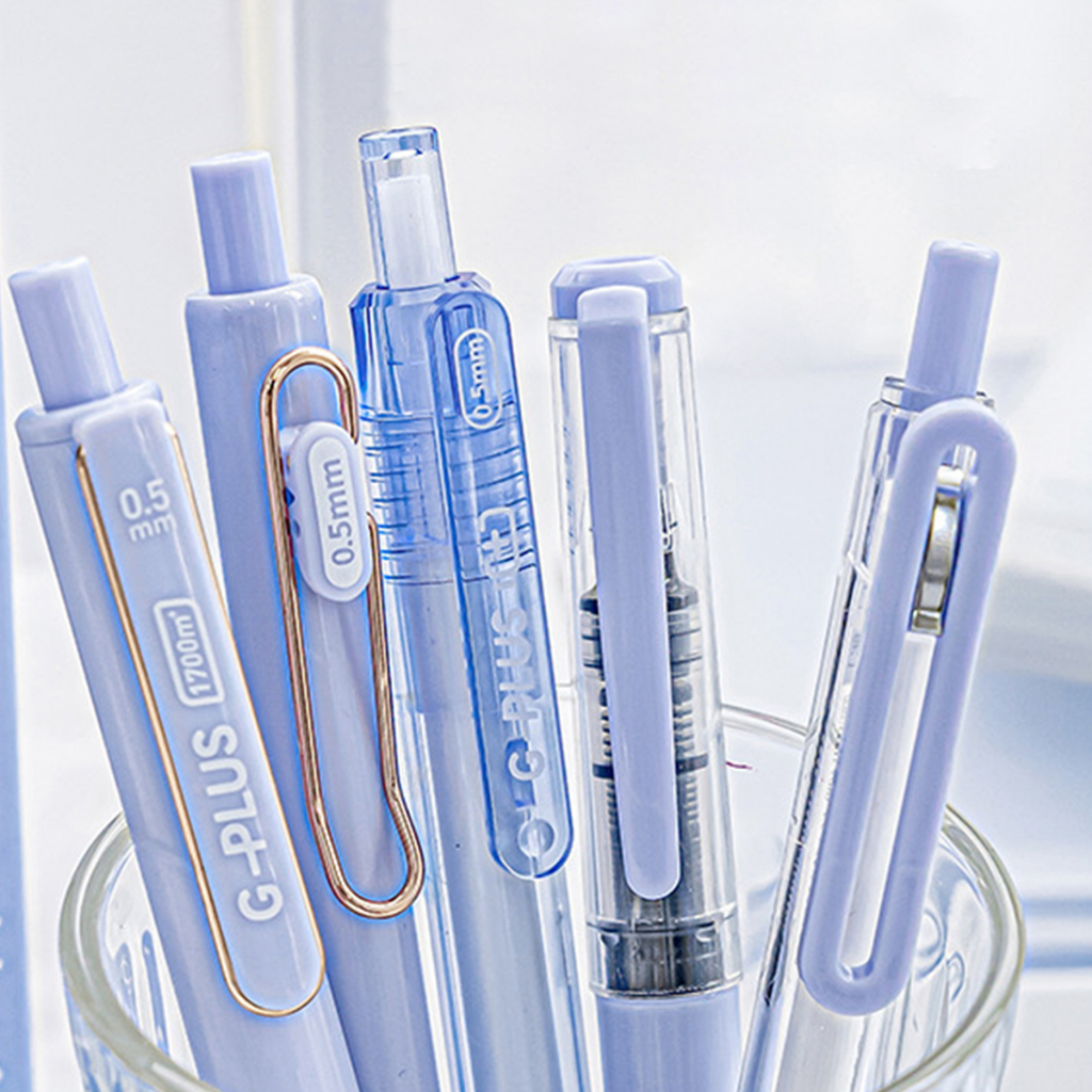 Set 5 bút gel đen Languo 5 vỏ màu