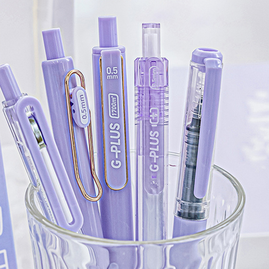 Set 5 bút gel đen Languo 5 vỏ màu