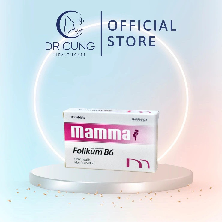 Folikum B6 - Bổ Sung Vitamin B6, Acid Folic, Tăng Cường Sức Khỏe, Phòng Thiếu Máu (Hộp 30 viên) [Chính Hãng]