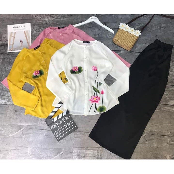 ÁO BÀ BA THÊU HOA SEN