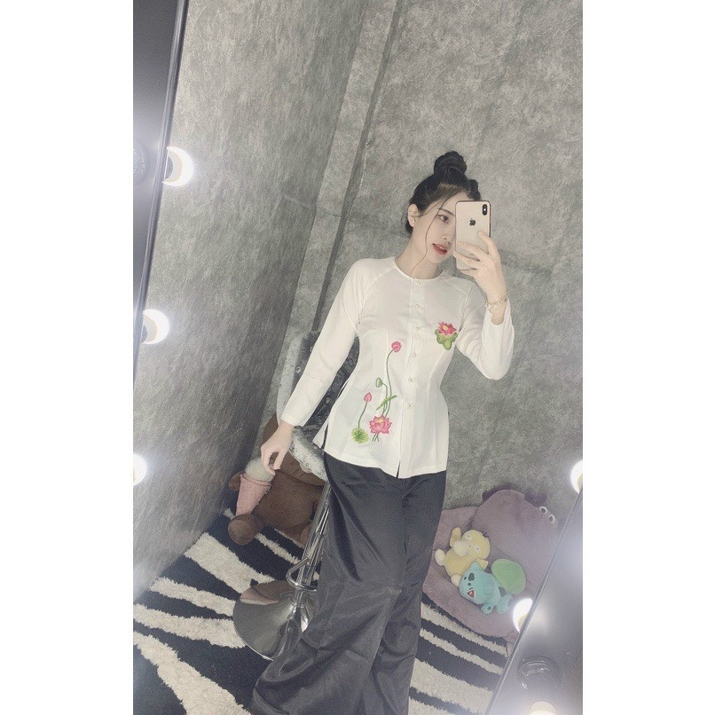 ÁO BÀ BA THÊU HOA SEN