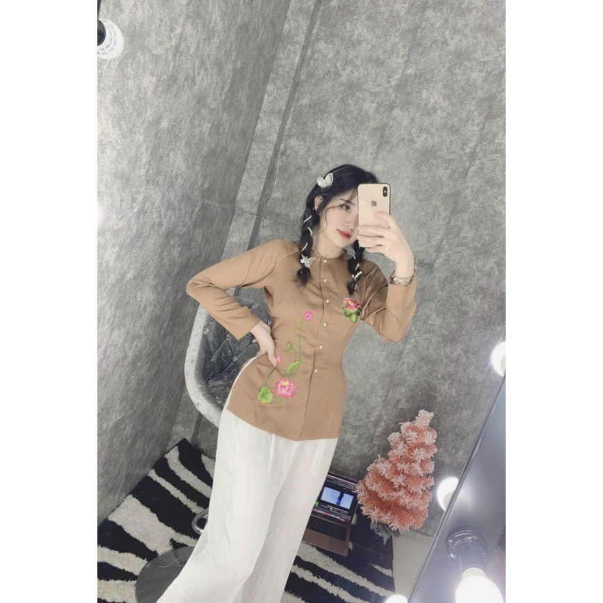 ÁO BÀ BA THÊU HOA SEN