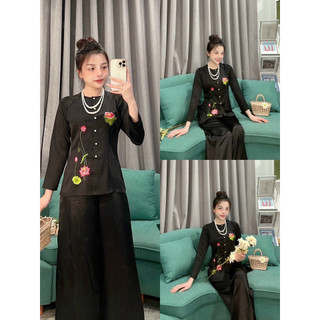 ÁO BÀ BA THÊU HOA SEN