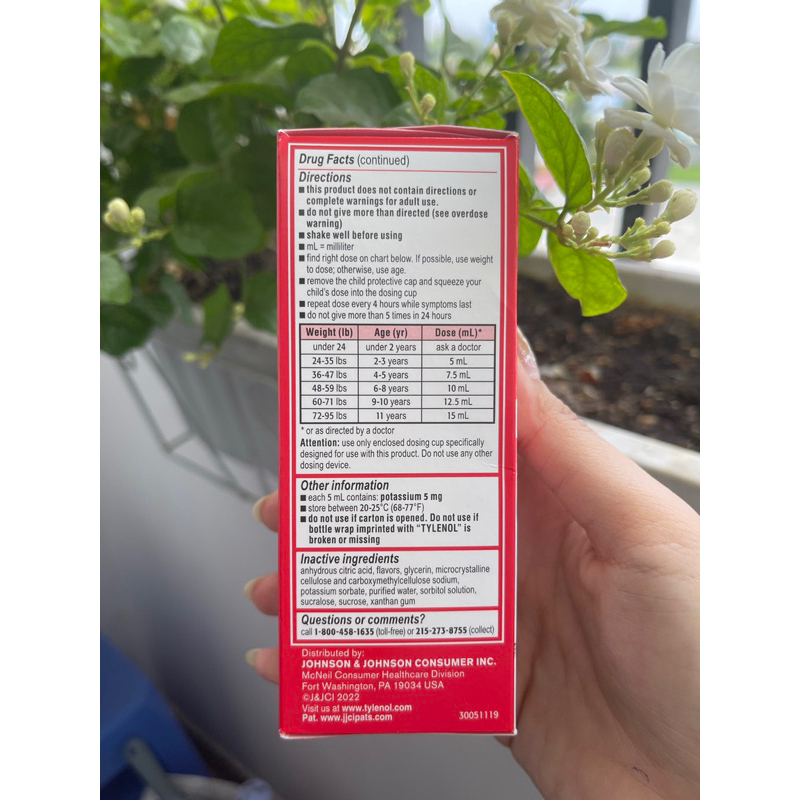 Hộp Children’s Tylênôl cho bé của Mỹ - 120ml