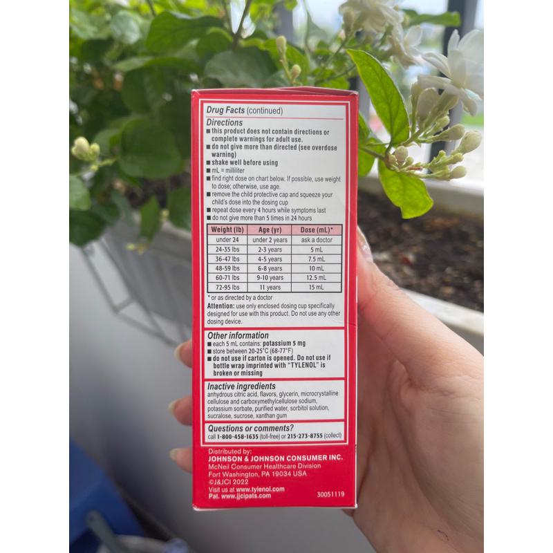 Hộp Children’s Tylênôl cho bé của Mỹ - 120ml