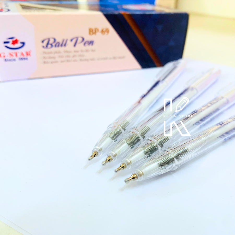 Hộp 24 Cây Bút Bi 0.5mm G-Star BP69 Mực Xanh Sản Xuất Tại Malaysia - VPP Happy Kids