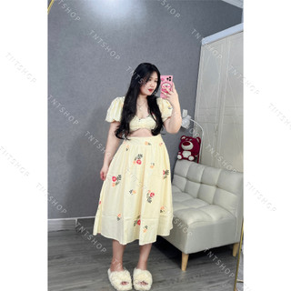 SET MAXI HOA TAY PHỒNG  [TNT SHOP BIGSIZE 60KG 90KG]
