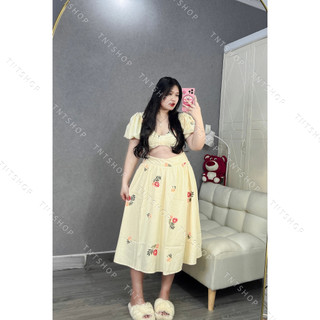 SET MAXI HOA TAY PHỒNG  [TNT SHOP BIGSIZE 60KG 90KG]