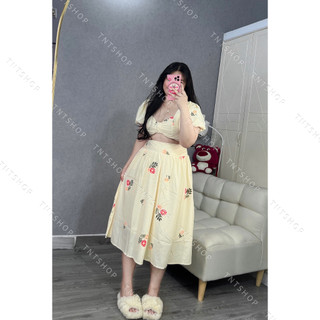 SET MAXI HOA TAY PHỒNG  [TNT SHOP BIGSIZE 60KG 90KG]
