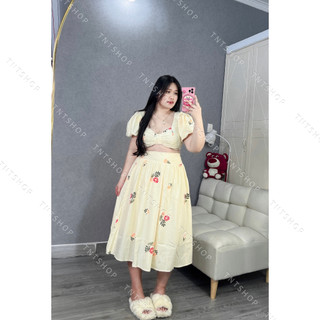 SET MAXI HOA TAY PHỒNG  [TNT SHOP BIGSIZE 60KG 90KG]