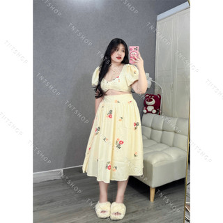 SET MAXI HOA TAY PHỒNG  [TNT SHOP BIGSIZE 60KG 90KG]