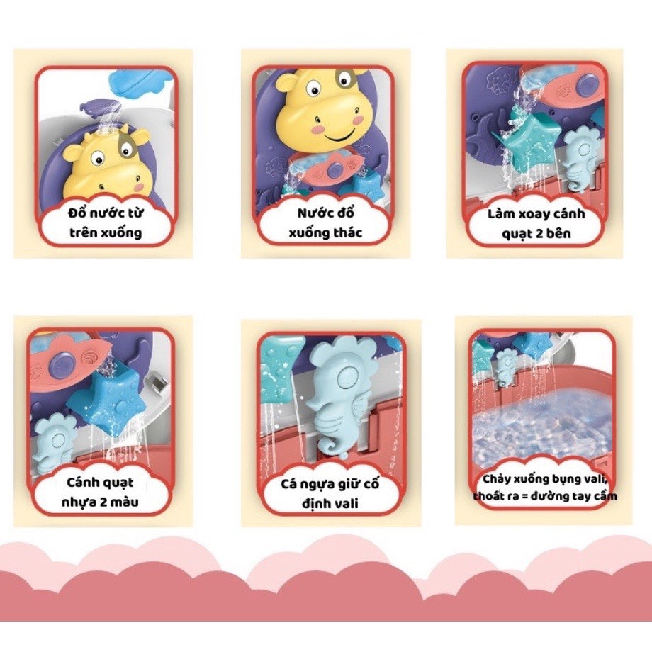 Vali kéo đồ chơi bé trai bé gái đi biển xúc cát nghịch nước, nhà tắm valy mới hot hè 2023