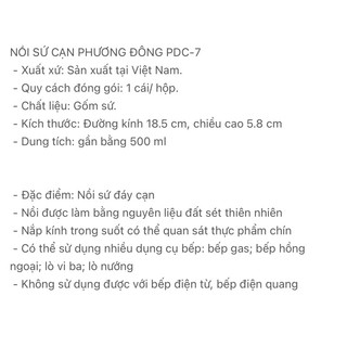 Nồi Sứ Cạn Phương Đông PDC - 7