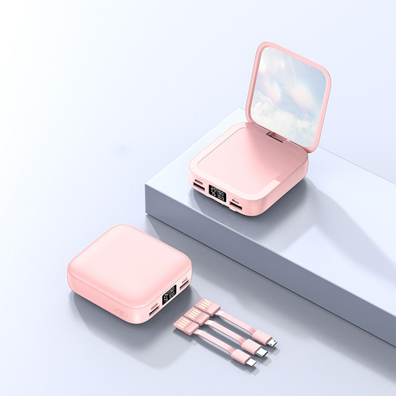 Sạc Dự Phòng 4 Cổng Sạc Đa Năng 20.000mAh, Kèm Gương Đa Năng, Sạc Siêu Nhanh. Dung Lượng Khủng