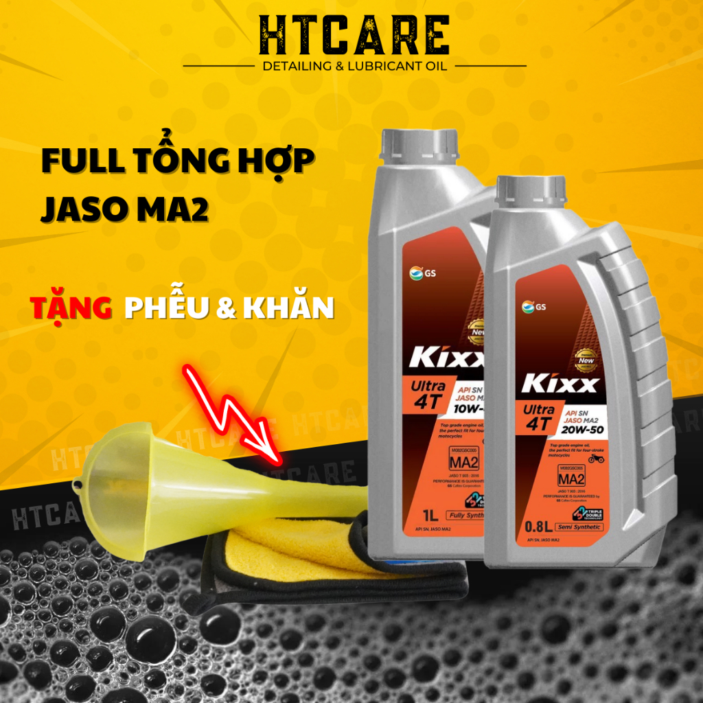 Nhớt xe máy FULL TỔNG HỢP Kixx Ultra 4T 10W40 chất lượng dành cho WAVE, DREAM, FUTURE, SIRIUS,... HTCARE