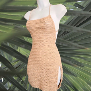 Váy body hở lưng len handmade nhiều màu