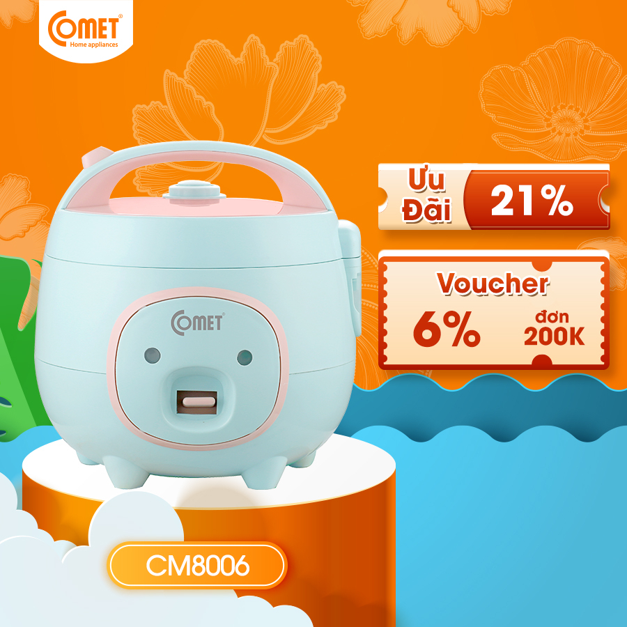 Nồi cơm điện mini nắp gài COMET CM8006