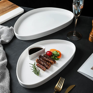 (HOT) Đĩa sứ hình quả xoài độc đáo, dĩa bất quy tắc cho nhà hàng khách sạn p/c Bắc Âu - Sứ không chì cao cấp