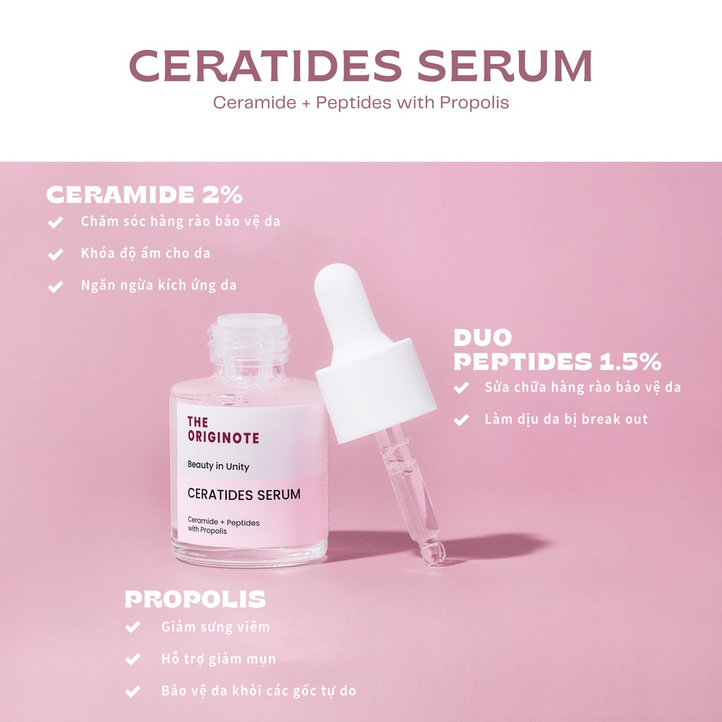 Serum Duy trì hàng rào bảo vệ da The Originote Ceratides Serum với Ceramide và Peptide 20ml 7613