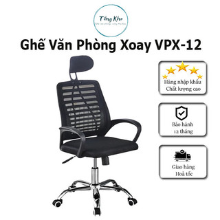 Ghế xoay văn phòng, có tựa đầu êm ái, tiện lợi, lưng ghế công thái học mã VPX12