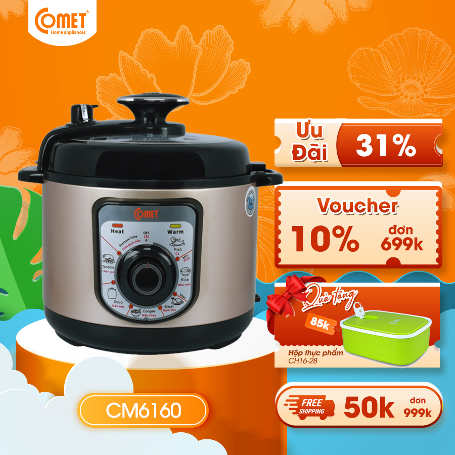 Nồi áp suất 5L đa năng 1000W Comet CM6160