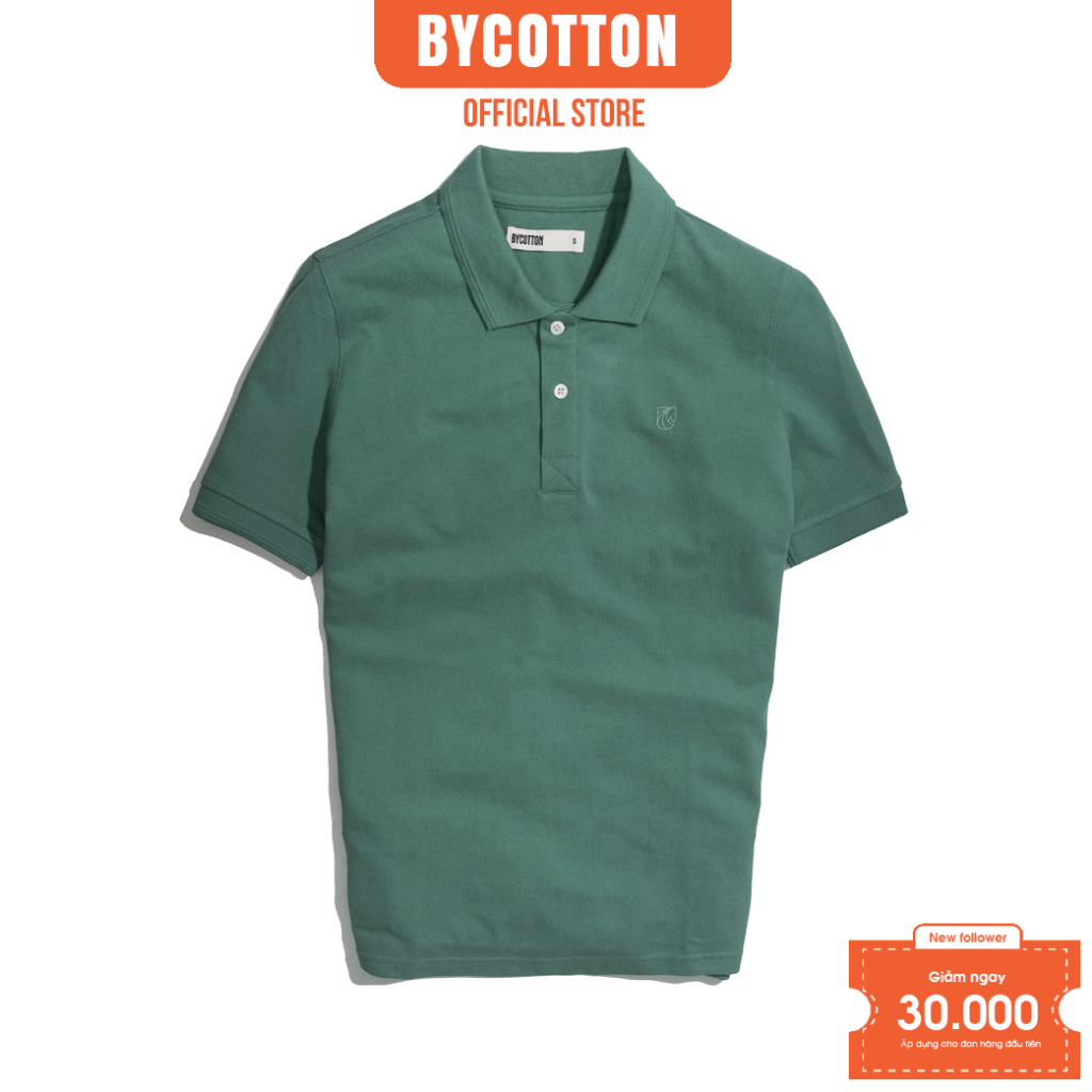 Áo Thun Polo Nam Cổ Bẻ Màu Xanh Lá BY COTTON Premium Basic Green Polo